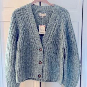 Bluish cotton cardigan sweater from Lucky Brand